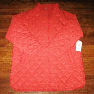 Orange Barn Coat Time & Tru Women's Quilted Coats Size Large Wind Resistant